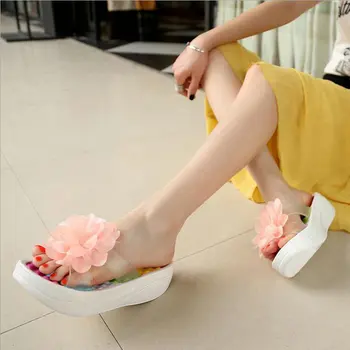 Vara Sandale Flip Flops Platforma Papuci Pantofi papuci de casă sandalia Noi Femei Sandale de Moda pantofi de Flori MM-92