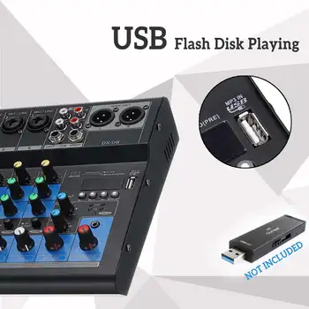 8 Canale, Portabil Mixer Audio cu Bluetooth USB Sunet DJ de Amestecare Consolă MP3 Jack Karaoke 48V Amplificatorul Pentru Karaoke KTV Petrecere