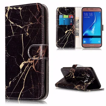 Sunjolly Marmură Caz Telefon din Piele Flip Stand Titular Slot pentru Card de Portofel Acoperi coque fundas capa pentru Samsung Galaxy J5 2016 J510F