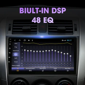 JMCQ Android 9.0 Radio Auto pentru Toyota Corolla E140/150 2006-2013 Multimidia Video 2 din 4+64G RDS DSP GPS Navigaion Split Screen