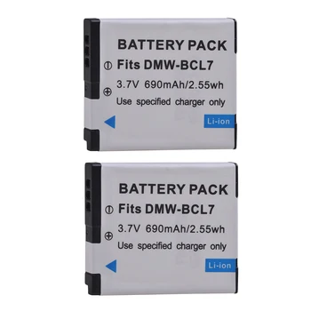 AsperX 2Pc DMW-BCL7 BCL7E Baterie pentru Panasonic Lumix DMC-F5, DMC-FH10, DMC-FS50, DMC-SZ10, DMC-SZ9, DMC-SZ8, DMC-SZ3, XS1,XS3