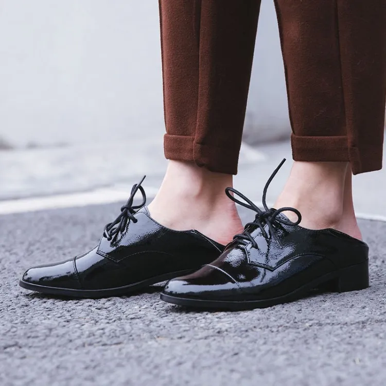 Cumpara Apartamente 2019 Piele Naturala Stil Britanic Pantofi Oxford Femei De Oxfords Toc Pantofi Casual Dantela-up Pantofi Pentru Femei \ Pantofi Pentru Femei >